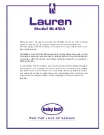 Preview for 2 page of Baby Lock A-LINE Lauren BL450A Getting To Know Manual