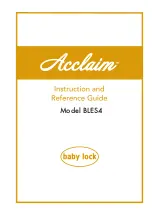 Предварительный просмотр 1 страницы Baby Lock Acclam BLES4 Instruction And Reference Manual