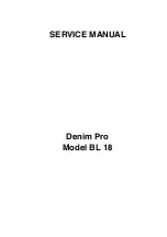 Baby Lock Denim Pro BL 18 Service Manual preview