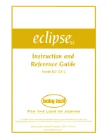 Baby Lock Eclipse SX BLE1SX-2 Instruction And Reference Manual preview