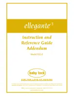 Baby Lock ellegante 3 BLG3 Instruction And Reference Manual Addendum preview