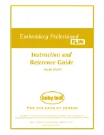 Preview for 1 page of Baby Lock Embroidery Professional PLUS BMP9 Instruction And Reference Manual