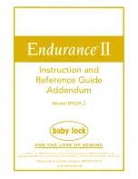 Baby Lock Endurance II BND9-2 Instruction And Reference Manual Addendum preview
