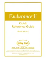 Baby Lock Endurance II BND9-2 Quick Reference Manual preview