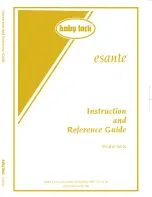 Предварительный просмотр 1 страницы Baby Lock esante BLN Instruction And Reference Manual