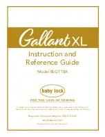 Baby Lock Gallant XL Instruction And Reference Manual preview