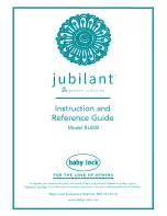 Предварительный просмотр 1 страницы Baby Lock Jubilant BL80B Instruction And Reference Manual