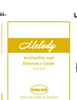 Baby Lock Melody BLMY Instruction And Reference Manual preview