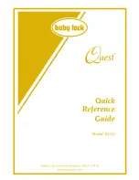 Предварительный просмотр 1 страницы Baby Lock Quest BLQ2 Quick Reference Manual