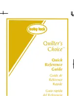 Baby Lock Quilter's Choice BLQC2 Quick Reference Manual preview