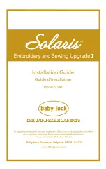 Предварительный просмотр 1 страницы Baby Lock Solaris BLSAU Installation Manual