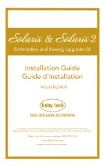 Preview for 1 page of Baby Lock SOLARIS BLSAU3 Installation Manual