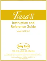 Предварительный просмотр 1 страницы Baby Lock Tiara II BLTR16-2 Instruction And Reference Manual