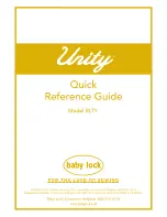 Baby Lock Unity BLTY Quick Reference Manual preview