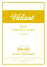 Предварительный просмотр 1 страницы Baby Lock Valiant BMV10 Quick Reference Manual