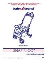 Предварительный просмотр 1 страницы Baby Trend 1305 Instruction Manual