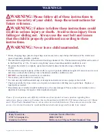 Preview for 2 page of Baby Trend 1807CT Sun Dance Instruction Manual