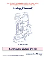 Предварительный просмотр 1 страницы Baby Trend Compact Back Pack 2512 Instruction Manual