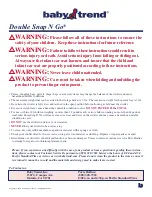 Preview for 2 page of Baby Trend DOUBLE SNAP N GO 1305TW Instruction Manual