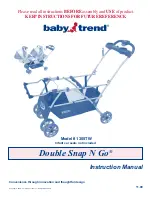 Предварительный просмотр 1 страницы Baby Trend Double Snap N Go Instruction Manual