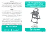 Baby Trend HC05 AL Series Instruction Manual предпросмотр