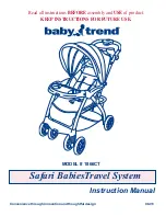 Предварительный просмотр 1 страницы Baby Trend Safari 1866CT Instruction Manual