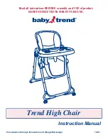 Preview for 1 page of Baby Trend Trend High Chair Instruction Manual