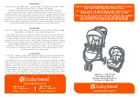 Baby Trend TS42 A Series Instruction Manual preview