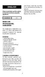 Preview for 3 page of BaByliss PRO BAB5559E Quick Manual