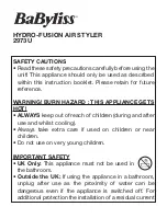 BaByliss HYDRO-FUSION 2973U Quick Start Manual preview