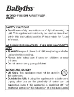 Preview for 1 page of BaByliss HYDRO-FUSION 2973U Quick Start Manual