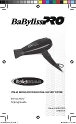 Предварительный просмотр 1 страницы BaByliss ITALIA BRAVA BABFB1BA Instruction & Styling Manual