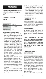 Preview for 7 page of BaBylissPro 4rtists LO-PRO FX825E Manual