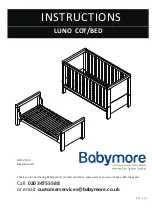 Preview for 1 page of Babymore LUNO COT/BED Instructions Manual