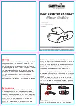 Babywise HALF BOOSTER CAR SEAT User Manual preview