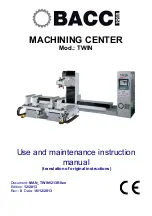 Preview for 1 page of Bacci Twin Use And Maintenance Instruction Manual