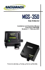 Preview for 1 page of Bacharach MGS-350 Installation And Operation Manual