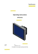 Bachmann IPC1419 Operating Instructions Manual предпросмотр