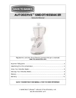 Back to Basics AUTOSERVE SMOOTHIE MAKER Instruction Manual preview