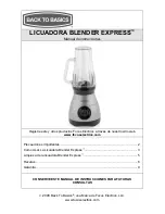 Preview for 19 page of Back to Basics BLENDER EXPRESS BPE3 Instruction Manual
