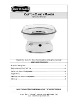 Back to Basics COTTON CANDY MAKER Instruction Manual предпросмотр