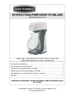 Предварительный просмотр 17 страницы Back to Basics Ice Tea Maker Instruction Manual