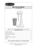 Предварительный просмотр 1 страницы Back to Basics Milkshake Maker Instruction Manual