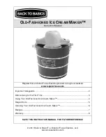 Back to Basics OLD-FASHIONED ICE CREAM MAKER Instruction Manual preview