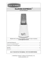 Back to Basics Slushie Express Instruction Manual предпросмотр