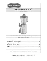 Back to Basics Smoothie Choice Instruction Manual предпросмотр