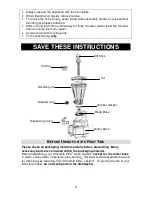 Предварительный просмотр 3 страницы Back to Basics SMOOTHIE ELITE Instruction Manual