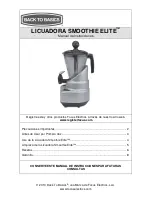 Preview for 20 page of Back to Basics SMOOTHIE ELITE Instruction Manual