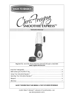 Back to Basics Smoothie Express Instruction Manual предпросмотр