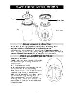 Предварительный просмотр 3 страницы Back to Basics Smoothie Express Instruction Manual